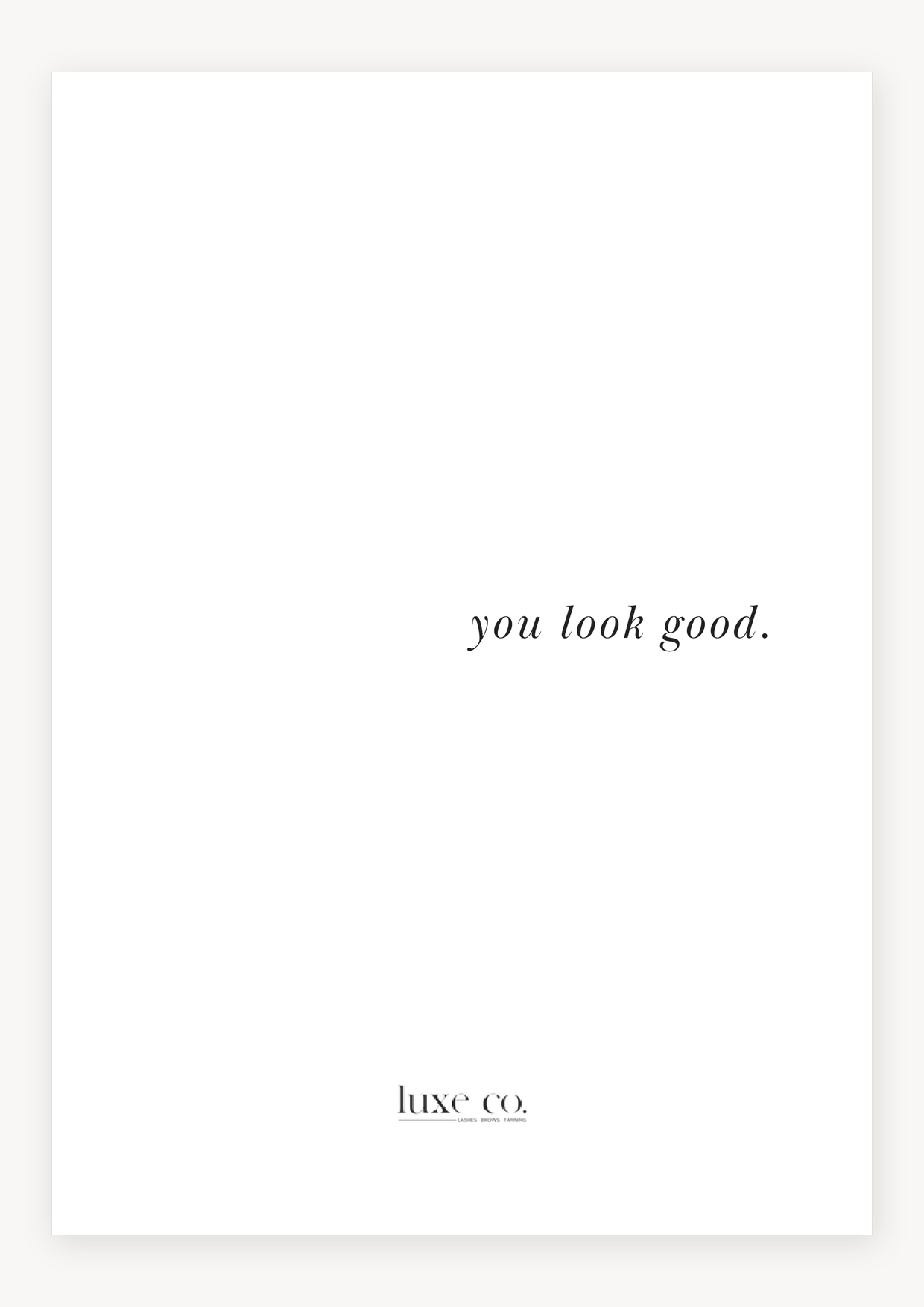Luxe Co. menu — cover